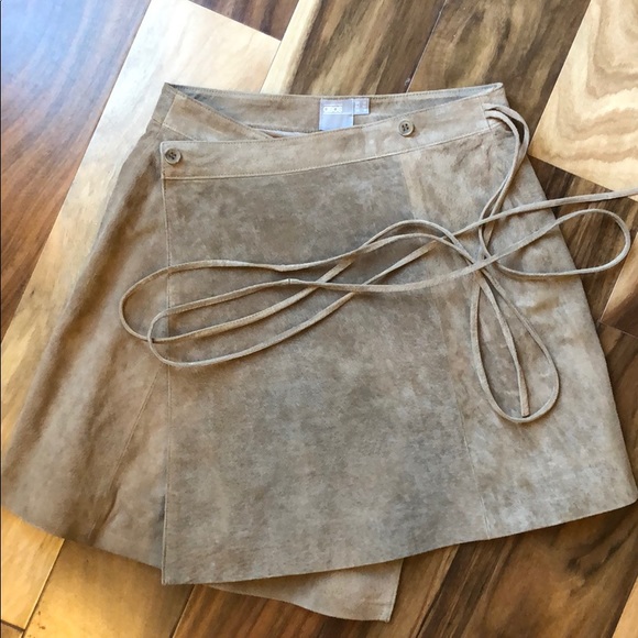 Suede wrap front skirt - Picture 2 of 6